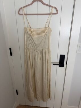 Light Cream Spaghetti-Strap Maxi Dress